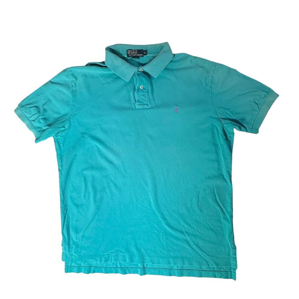 Polo Ralph Lauren Mens XL Teal Blue Mesh Cotton Short Sleeve Polo Shirt